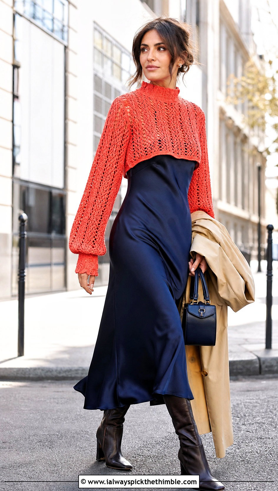 High Neck Crochet Top Over A Slip Dress - 15 crochet tops on hangers outfit ideas