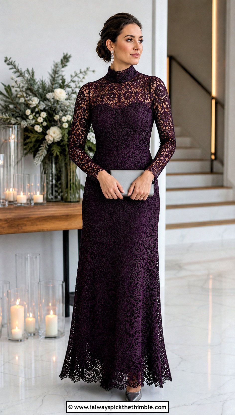 High Neck Crochet Wedding Dress With Pointed Heels - 15 Elegant Crochet Wedding Dress outfit ideas