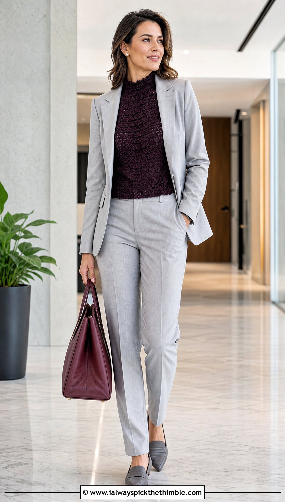 High Neck Ruffled Crochet Top With Pantsuit - 20 ruffled crochet top outfit ideas
