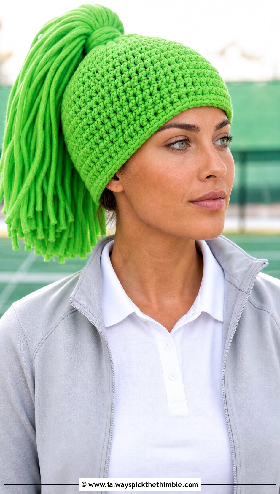 High Ponytail Cabbage Patch Crochet Hat With Tennis Skort - 20 Cabbage Patch Crochet Hat outfit ideas