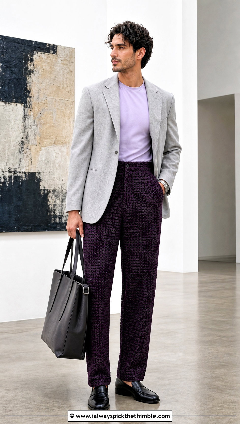High Waist Crochet Pants With Blazer - 25 crochet pants men outfit ideas