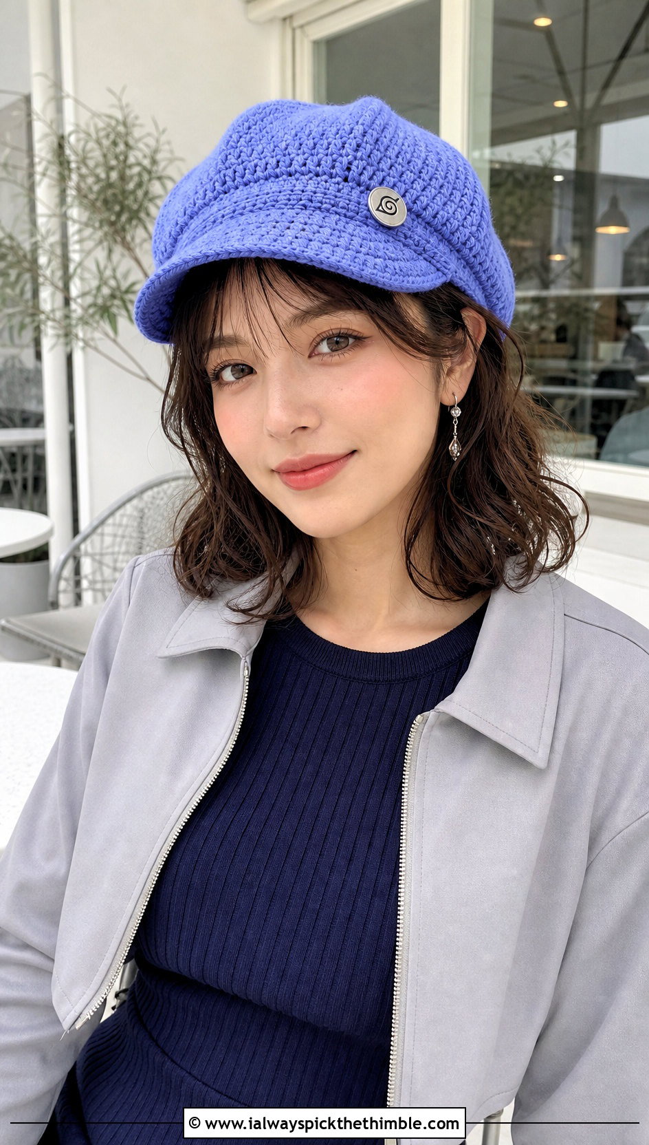 Hinata Lavender Newsboy Cap With Knit Dress - 20 naruto crochet hat outfit ideas