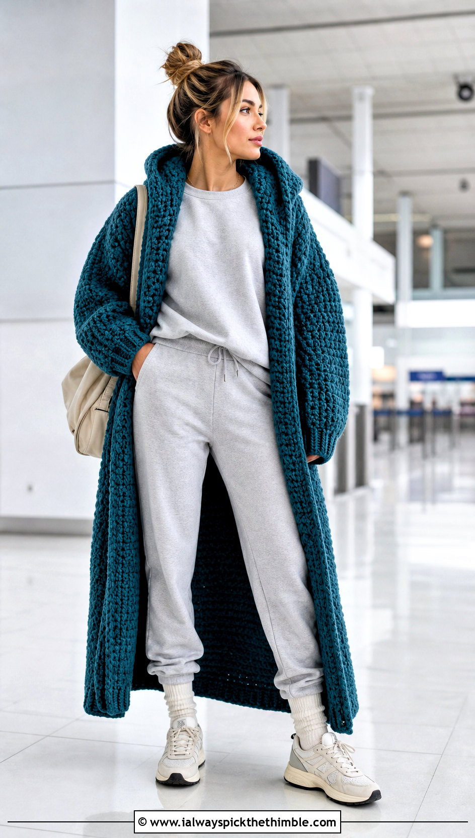 Hooded Crochet Bathrobe With Matching Sweats - 20 crochet bathrobe outfit ideas