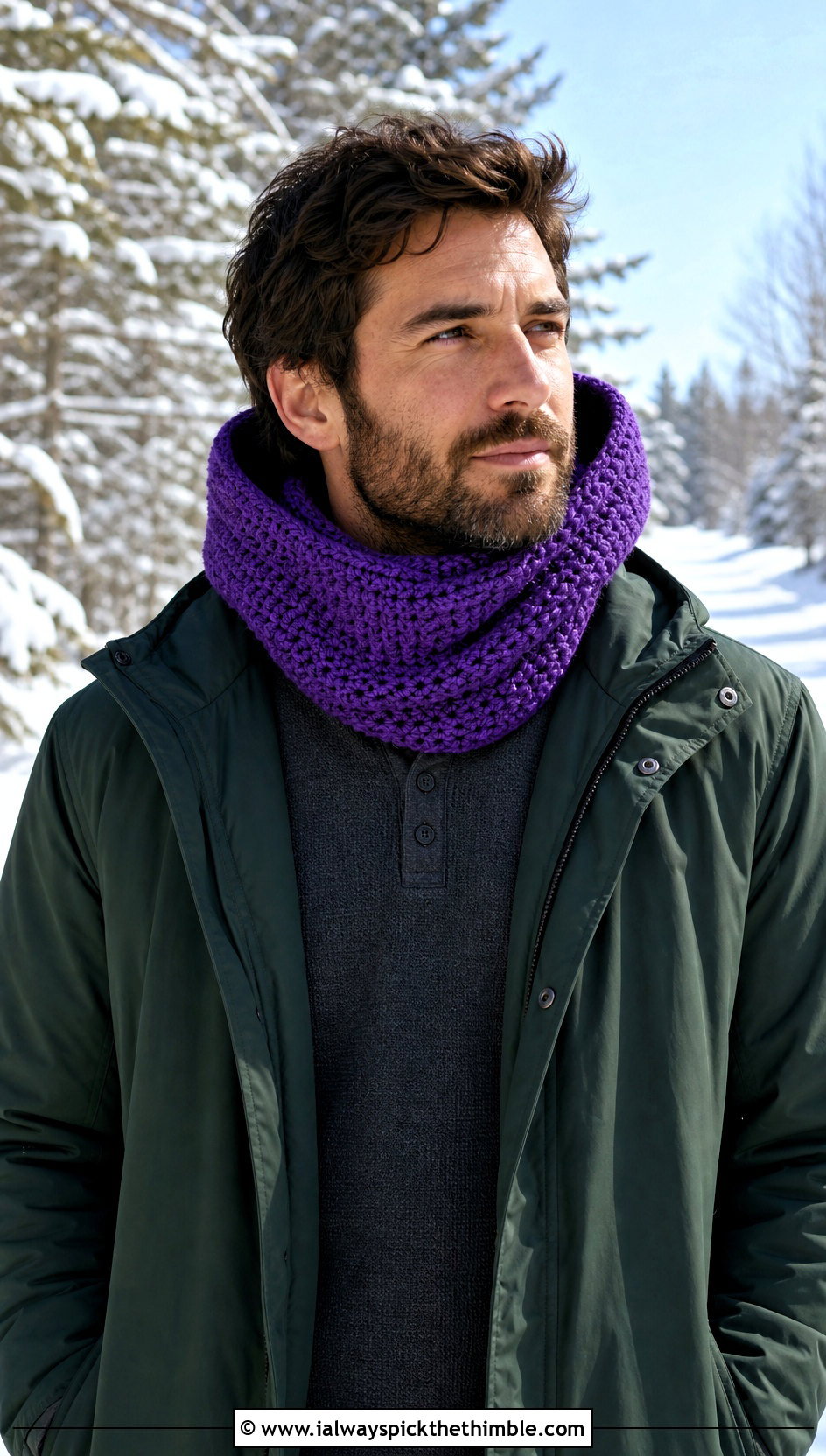 Hooded Crochet Cowl With Parka - 20 Men Crochet Cowl outfit ideas