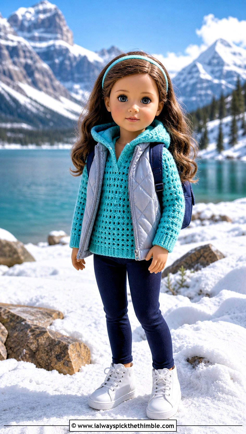 Hooded Crochet Doll Shirt With Leggings - 25 crochet doll shirt outfit ideas