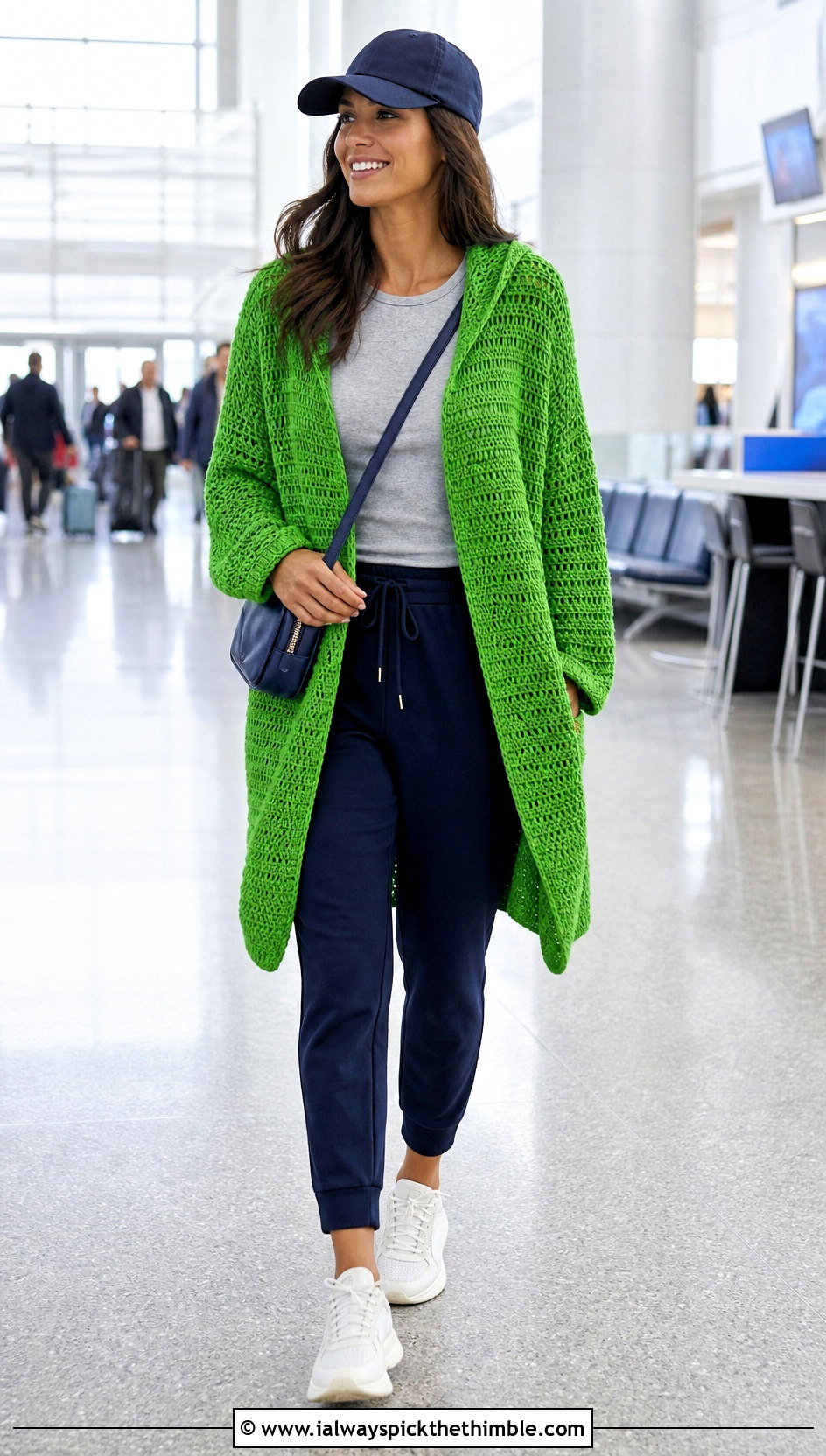 Hooded Crochet Drape Cardigan With Jogger Pants - 15 Crochet Drape Cardigan outfit ideas