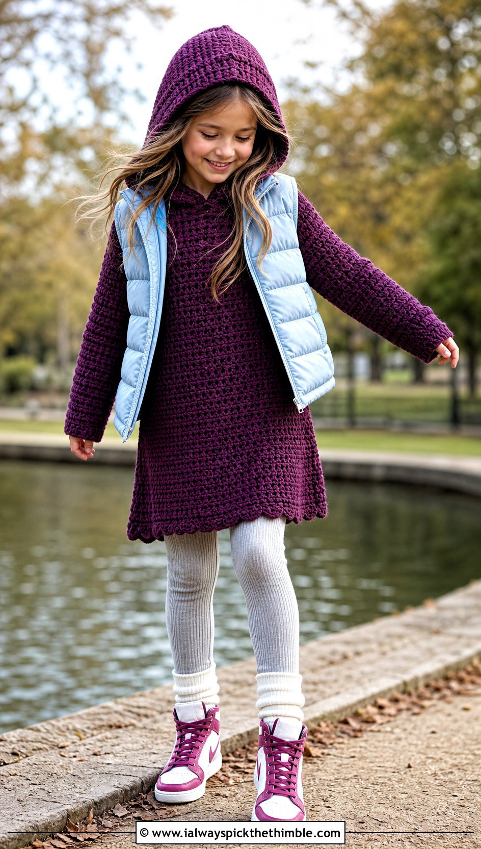 Hooded Crochet Dress With Puffer Vest - 15 5T Crochet Dress outfit ideas