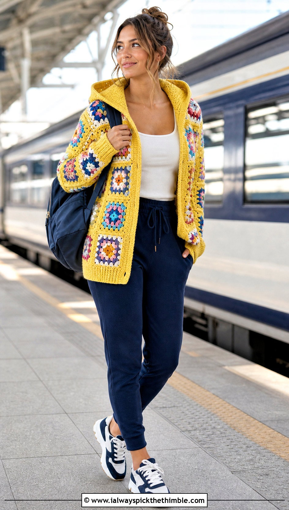 Hooded Granny Square Cardigan With Joggers - 20 Crochet Cardigan From Square outfit ideas