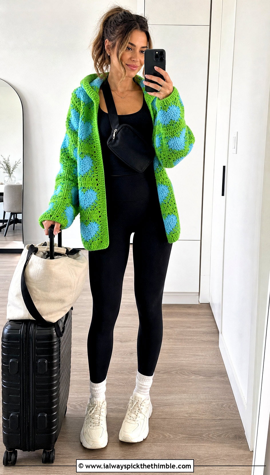 Hooded Heart Granny Square Cardigan With Leggings - 25 Heart Granny Square Cardigan outfit ideas