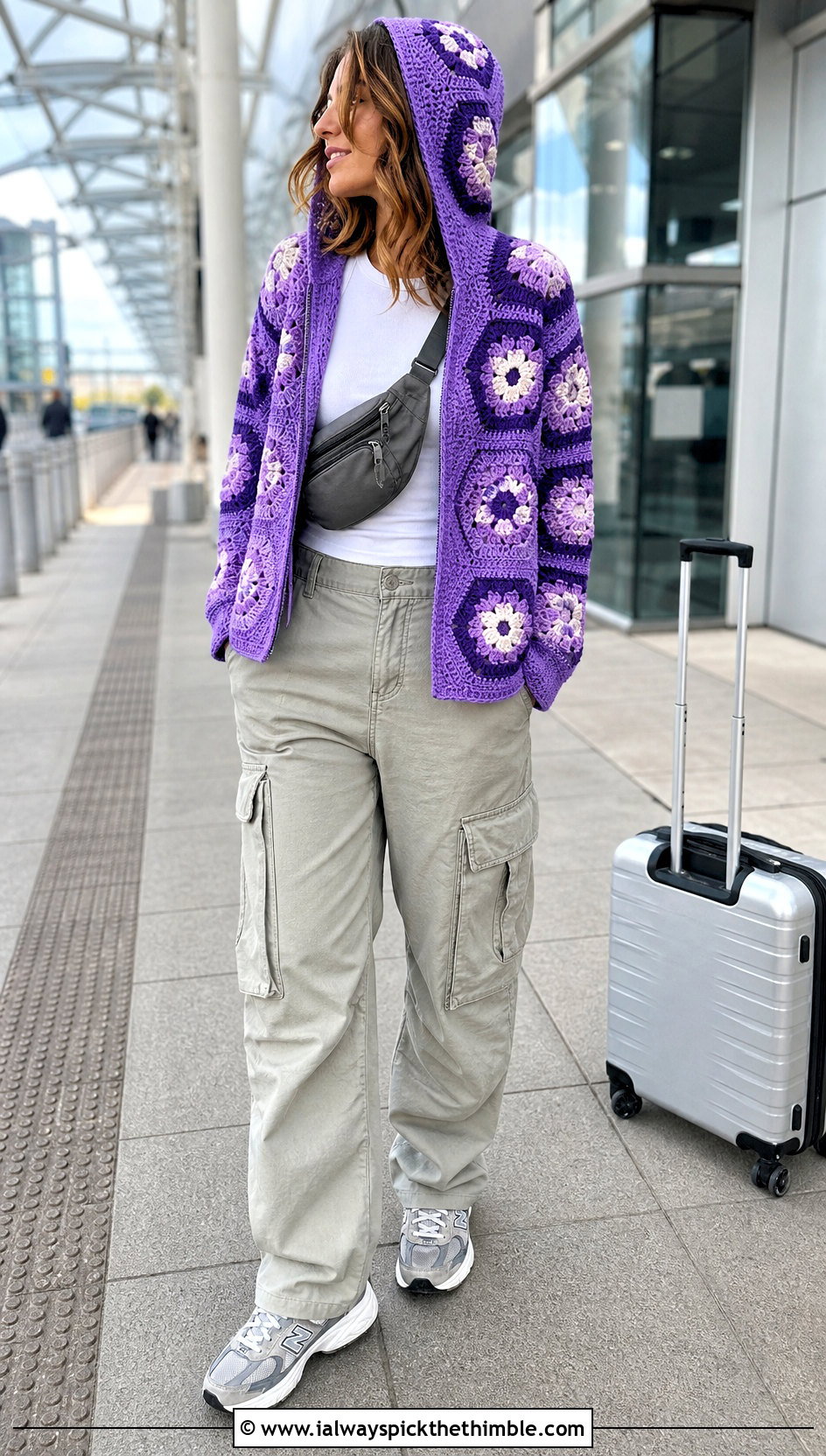 Hooded Hexagon Granny Square Pullover With Cargo Pants - 20 Hexagon Granny Square Pullover outfit ideas