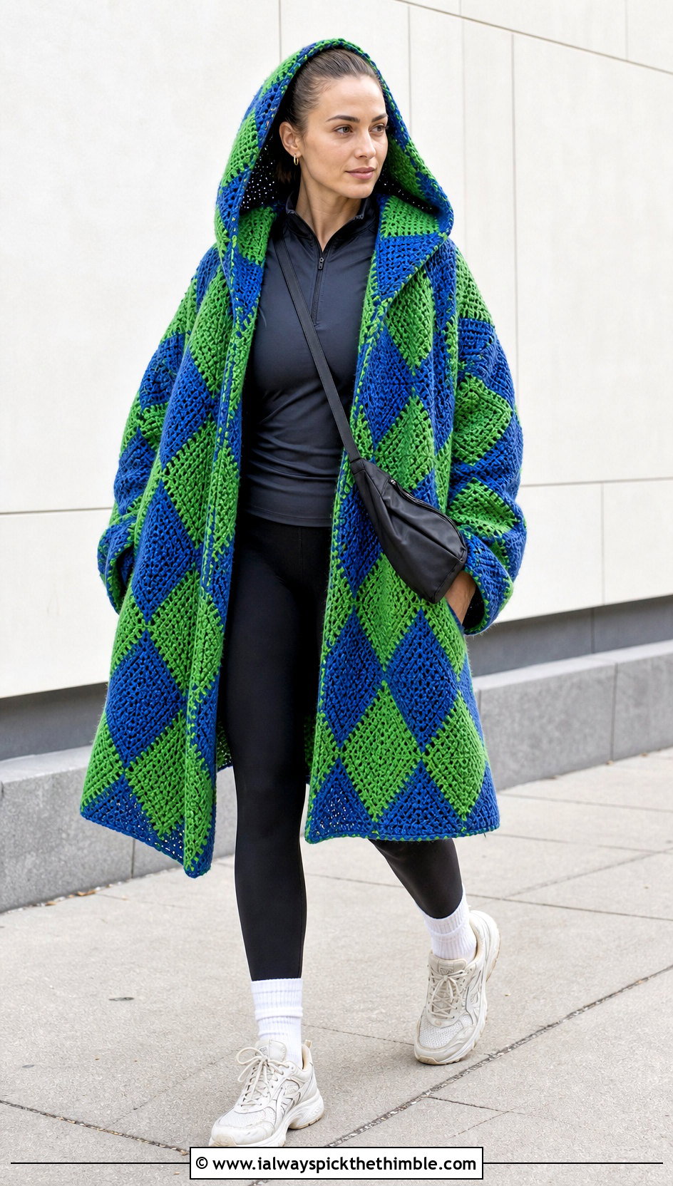 Hooded Howl Crochet Coat With Leggings - 20 howl crochet coat outfit ideas