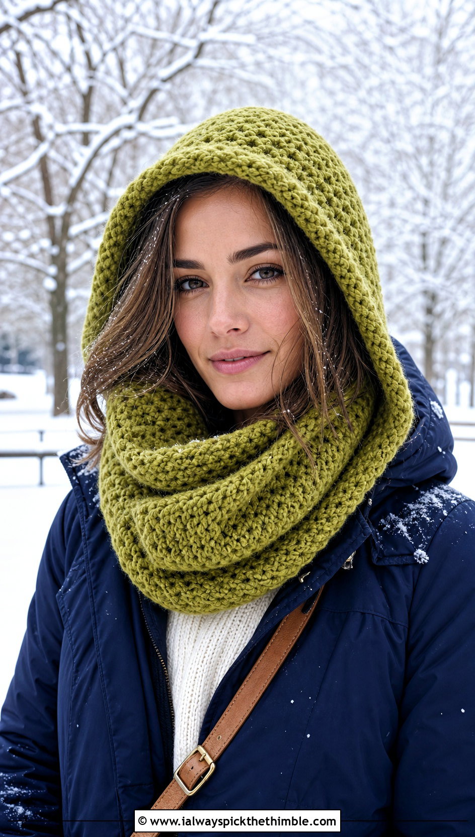 Hooded Infinity Scarf With Parka - 25 crochet scarf ideas