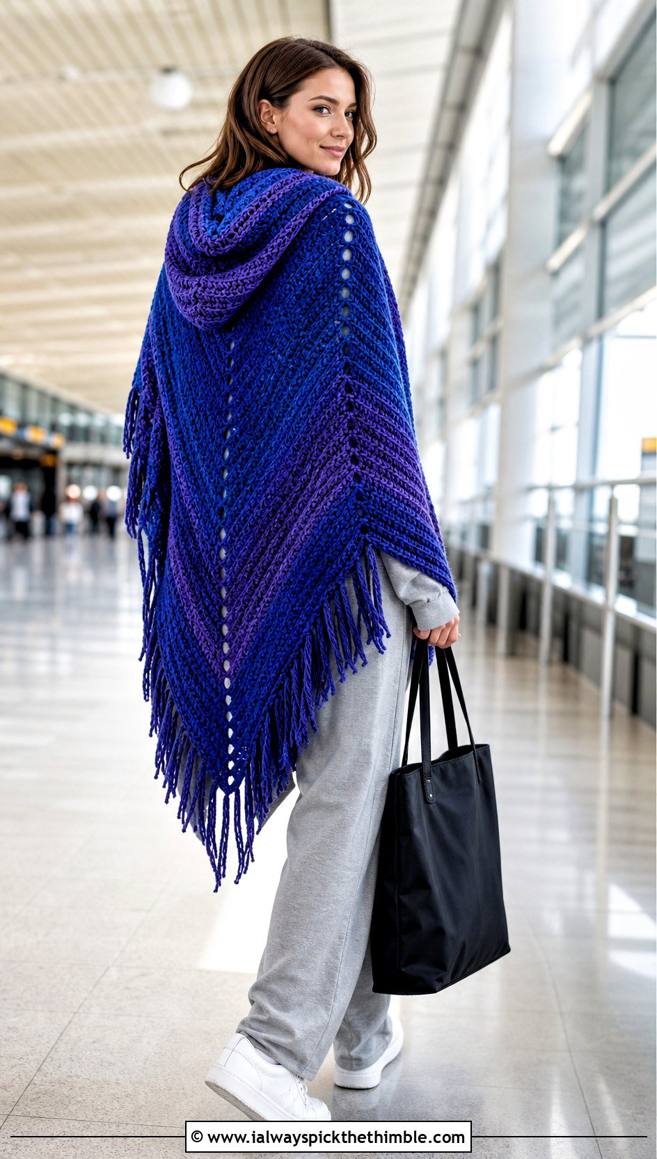Hooded Prayer Shawl With Knit Set - 25 crochet prayer shawl outfit ideas