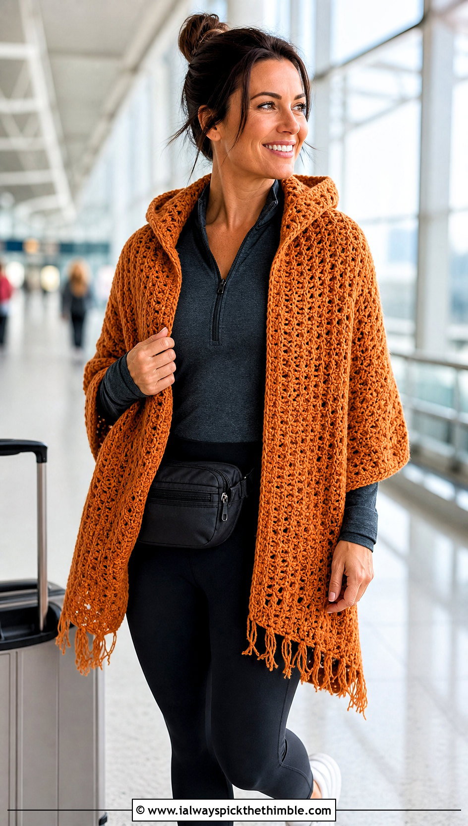 Hooded Prayer Shawl With Leggings And Sneakers - 15 Crochet Prayer Shawl Amazing Grace outfit ideas