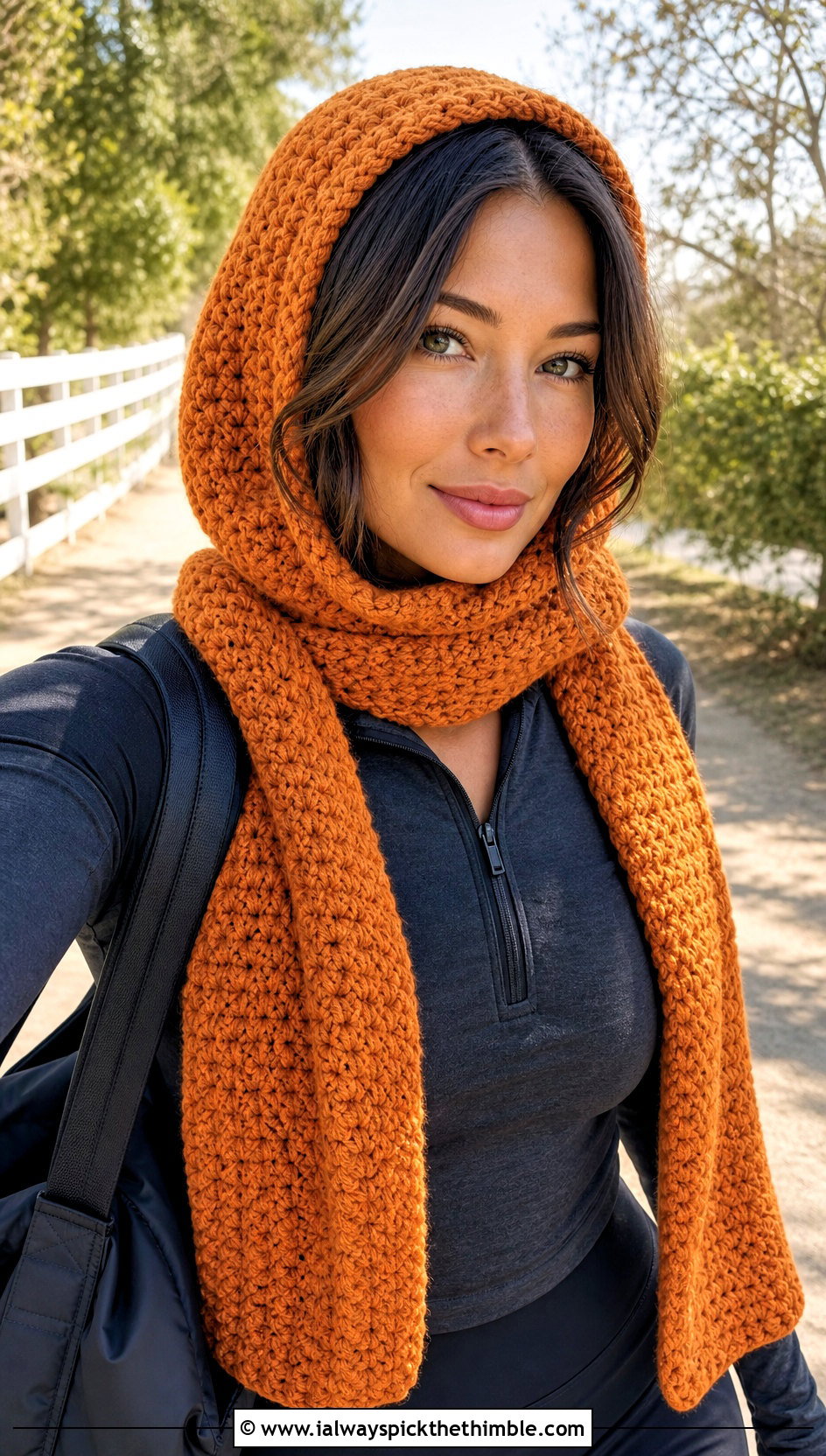 Hooded Sleeved Crochet Scarf With Leggings - 20 Sleeved Crochet Scarf outfit ideas