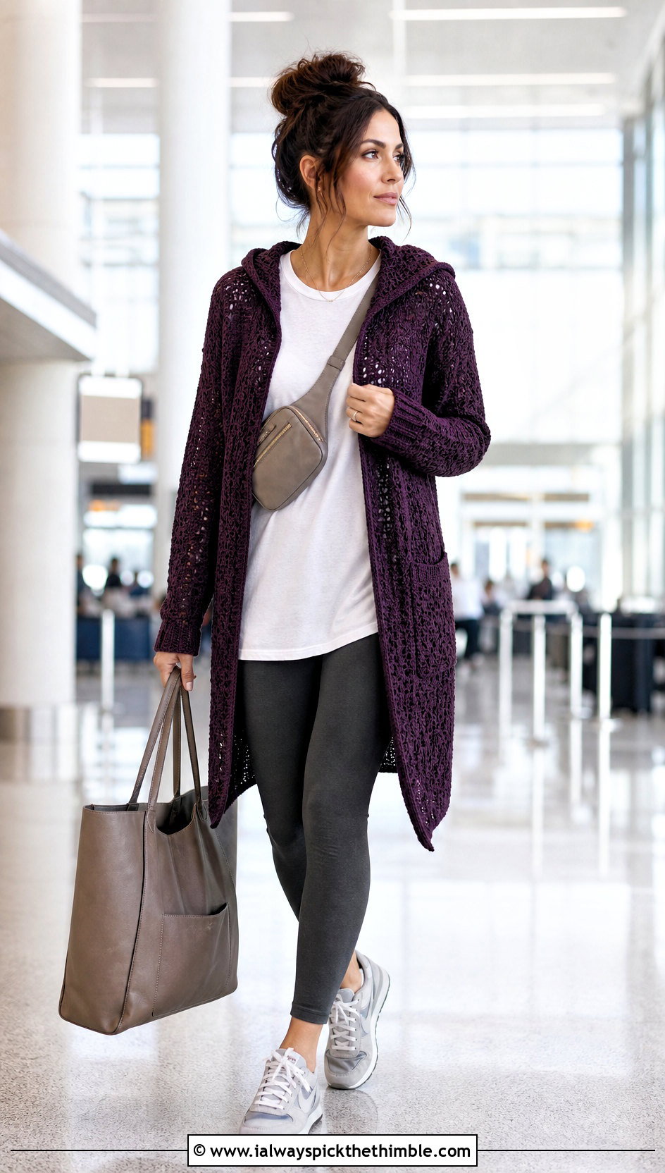 Hooded Sport Weight Crochet Cardigan With Leggings - 20 Crochet Cardigan Sport Weight Yarn outfit ideas