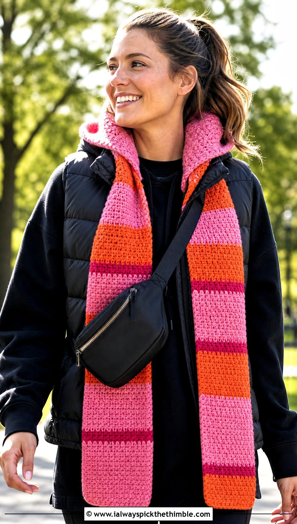 Hooded Temperature Scarf With Leggings - 20 crochet temperature scarf outfit ideas
