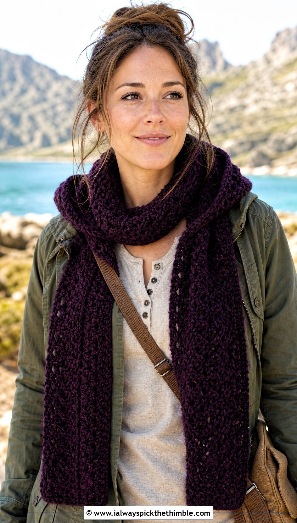 Hooded Thermal Stitch Crochet Scarf With Utility Jacket - 20 Thermal Stitch Crochet Scarf outfit ideas