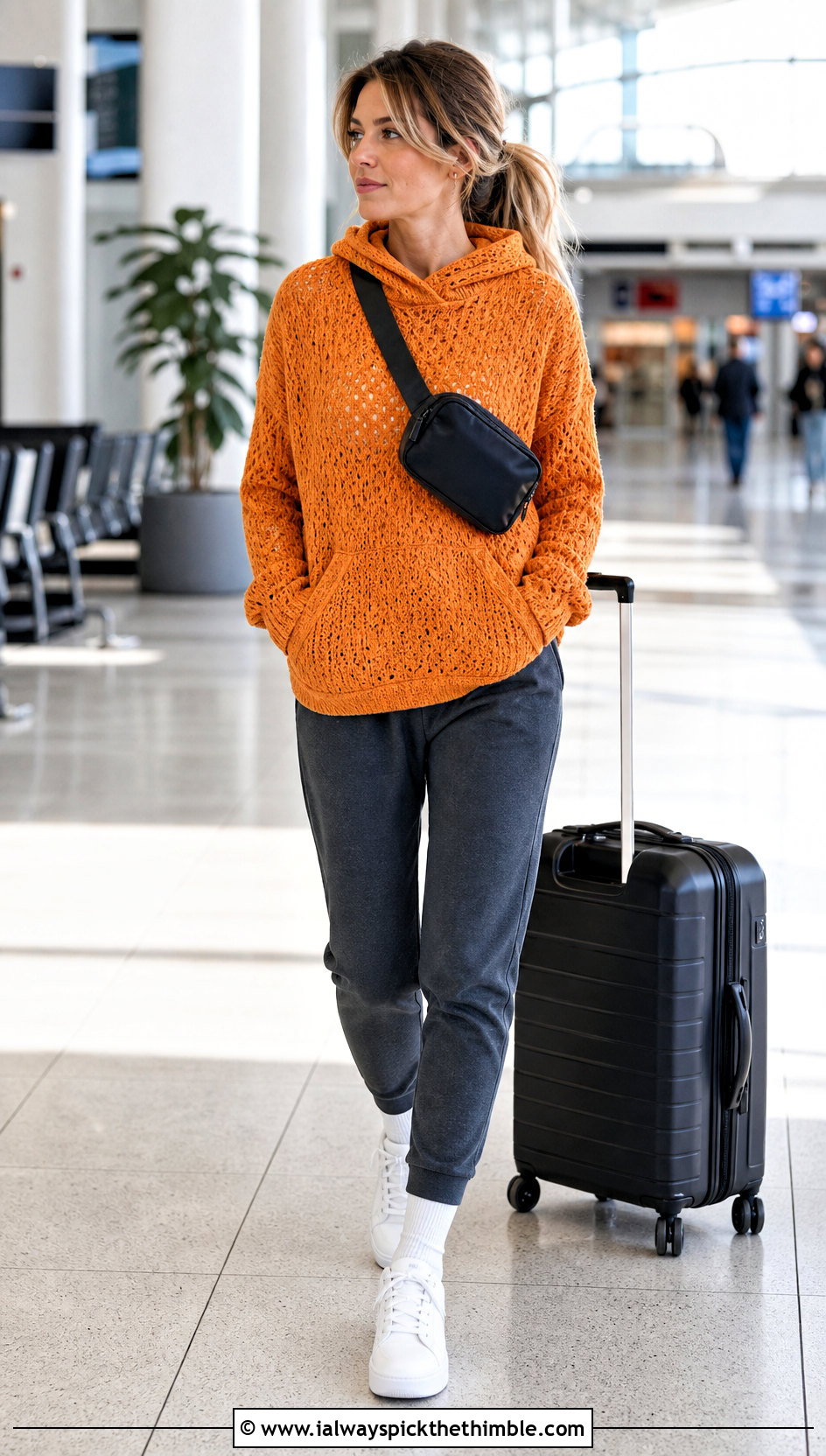 Hooded Tulip Crochet Sweater With Joggers - 20 Tulip Crochet Sweater outfit ideas