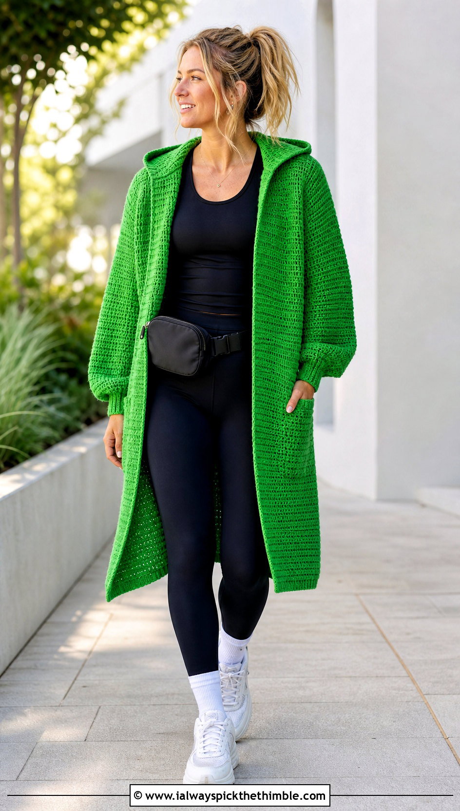 Hooded Tunisian Cardigan With Leggings - 20 Crochet Tunisian Cardigan outfit ideas