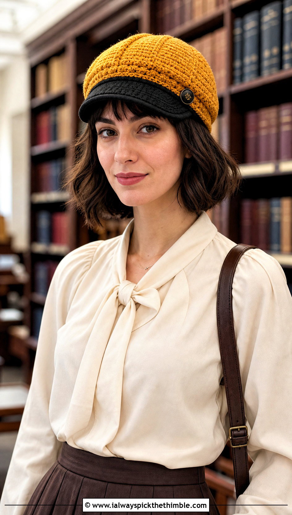Hufflepuff Crochet Newsboy Cap With Midi Skirt - 15 Hufflepuff Crochet Hat outfit ideas