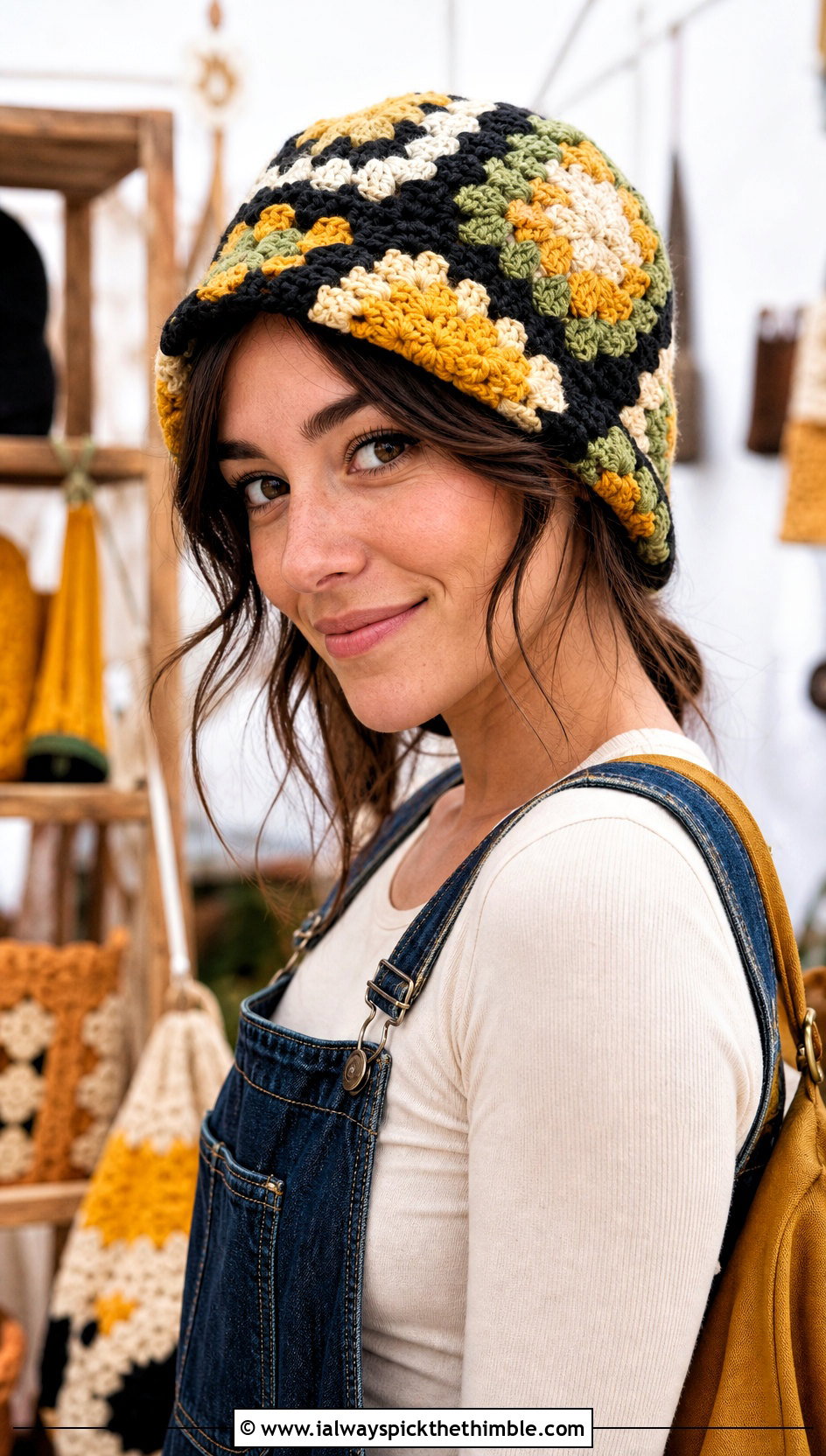 Hufflepuff Granny Square Crochet Hat With Overalls - 15 Hufflepuff Crochet Hat outfit ideas