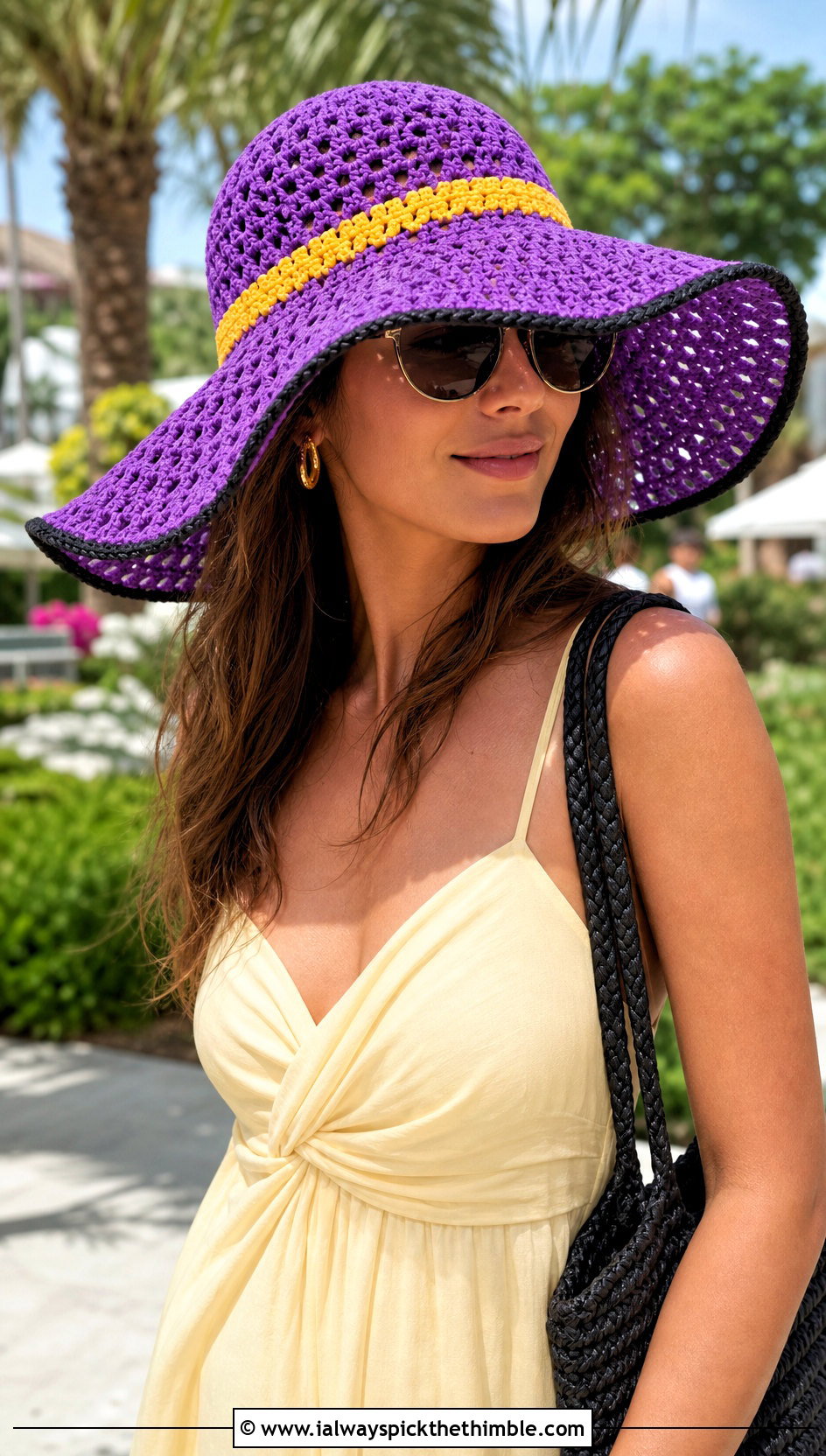 Hufflepuff Wide Brim Crochet Hat With Maxi Dress - 15 Hufflepuff Crochet Hat outfit ideas