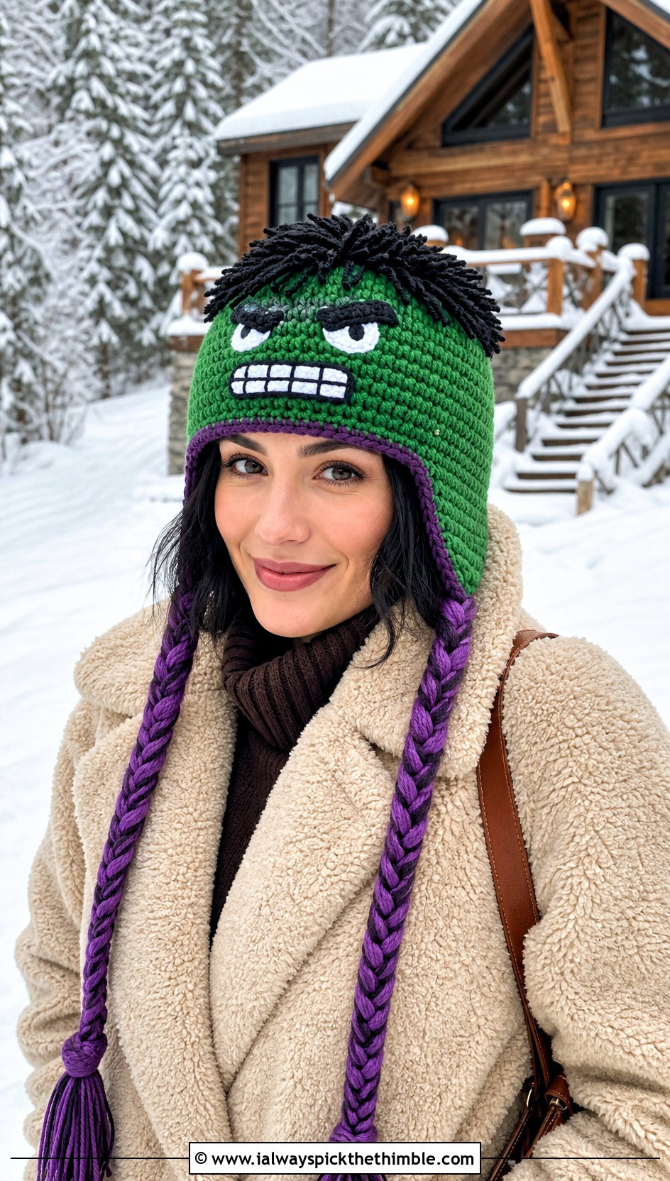 Hulk Chullo Crochet Hat With Teddy Coat - 20 Hulk Crochet Hat outfit ideas
