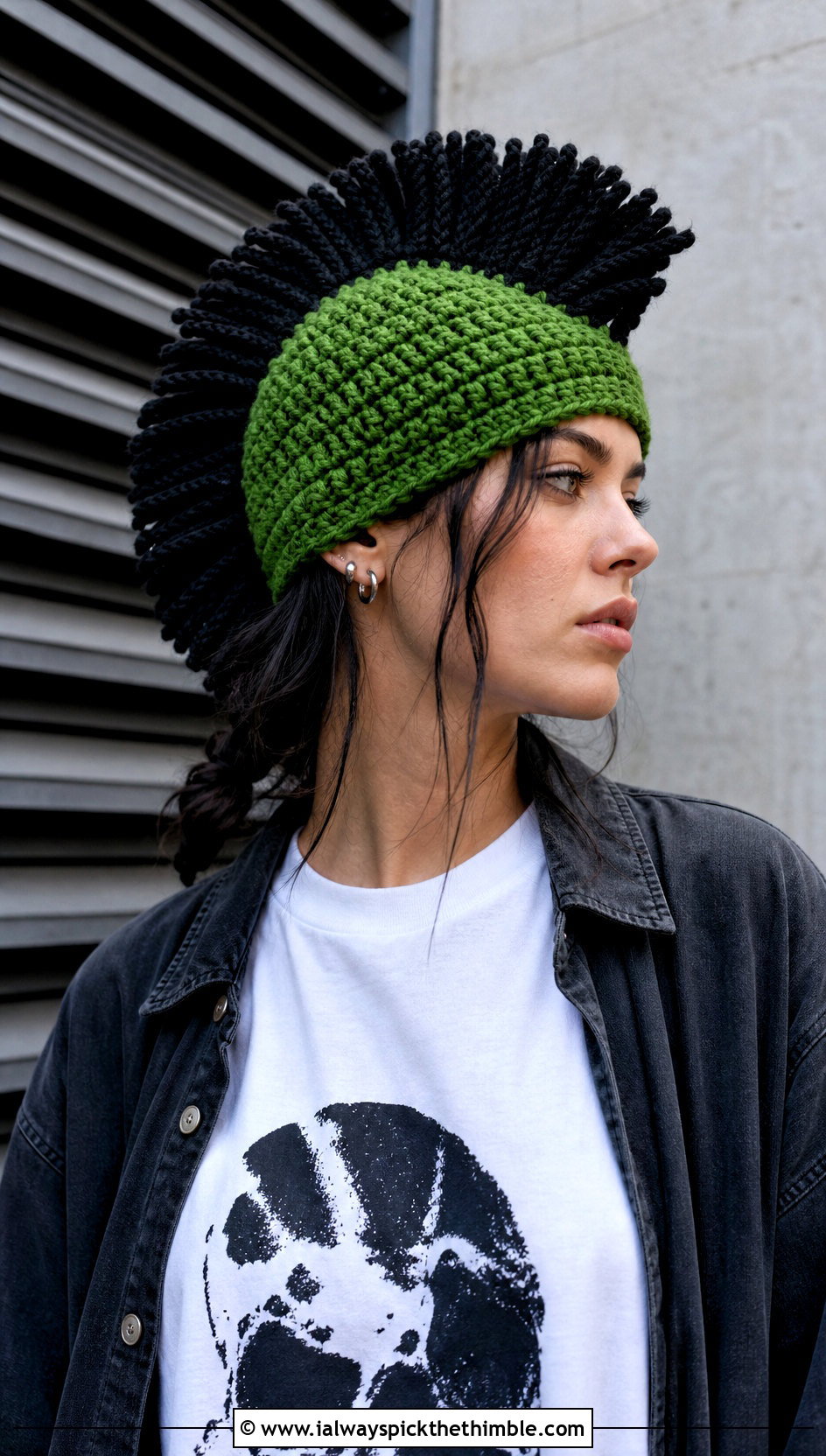 Hulk Mohawk Crochet Hat With Carpenter Jeans - 20 Hulk Crochet Hat outfit ideas