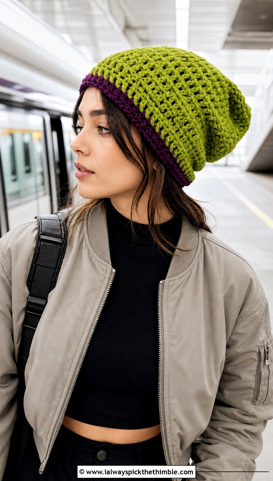 Hulk Slouchy Crochet Beanie With Cargo Pants - 20 Hulk Crochet Hat outfit ideas