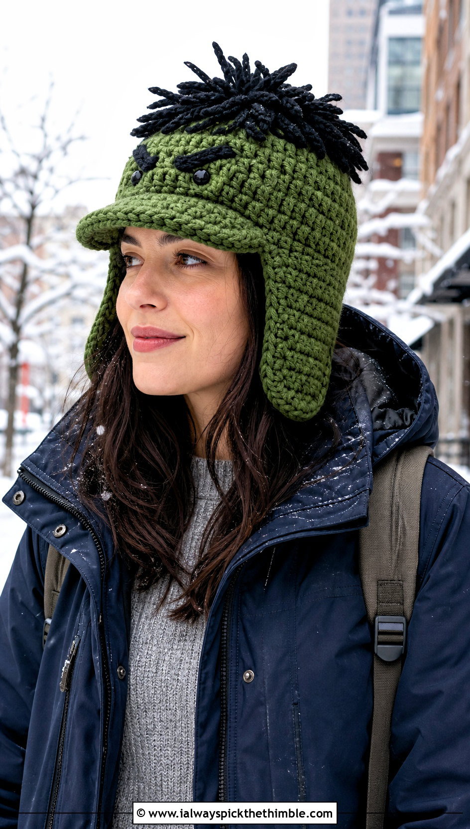 Hulk Trapper Crochet Hat With Winter Parka - 20 Hulk Crochet Hat outfit ideas