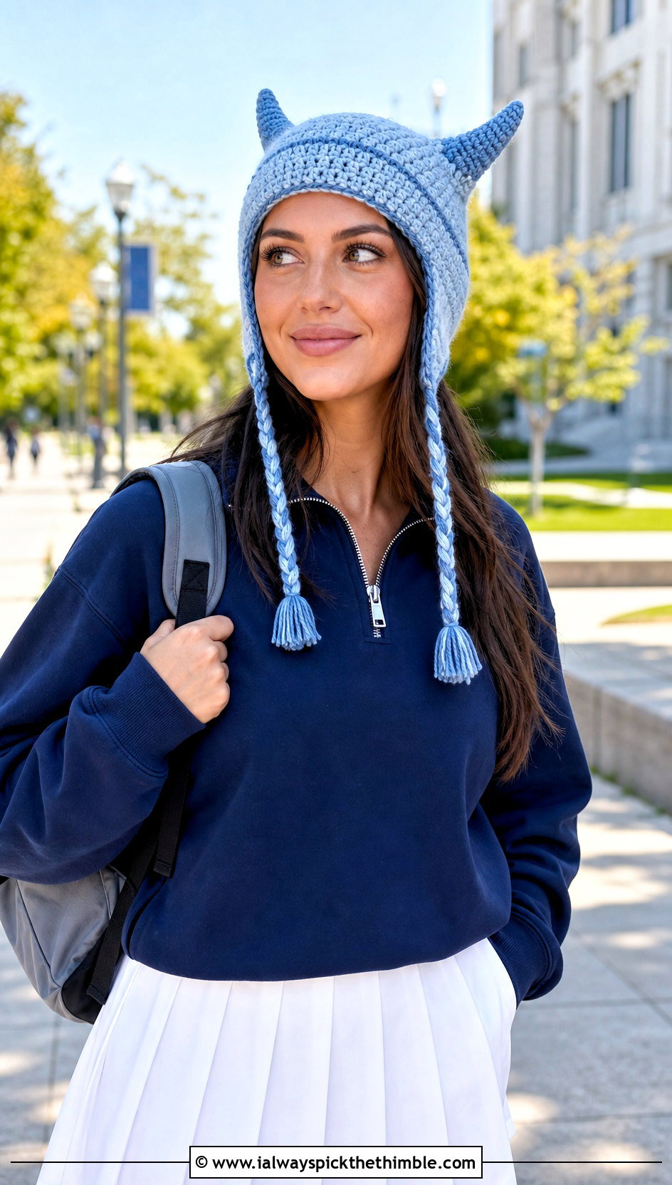 Imp Horn Crochet Earflap Hat With Tennis Skirt - 20 crochet hat with horns outfit ideas
