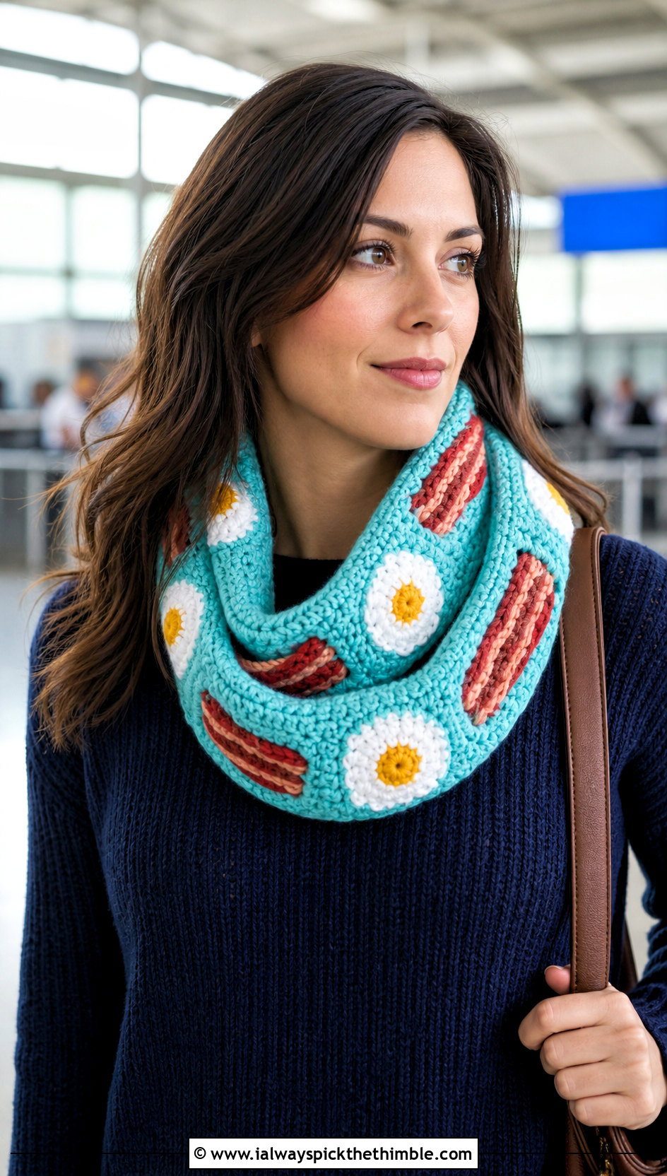 Infinity Bacon And Eggs Scarf With Matching Knit Set - 20 Crochet Bacon And Eggs Scarf outfit ideas
