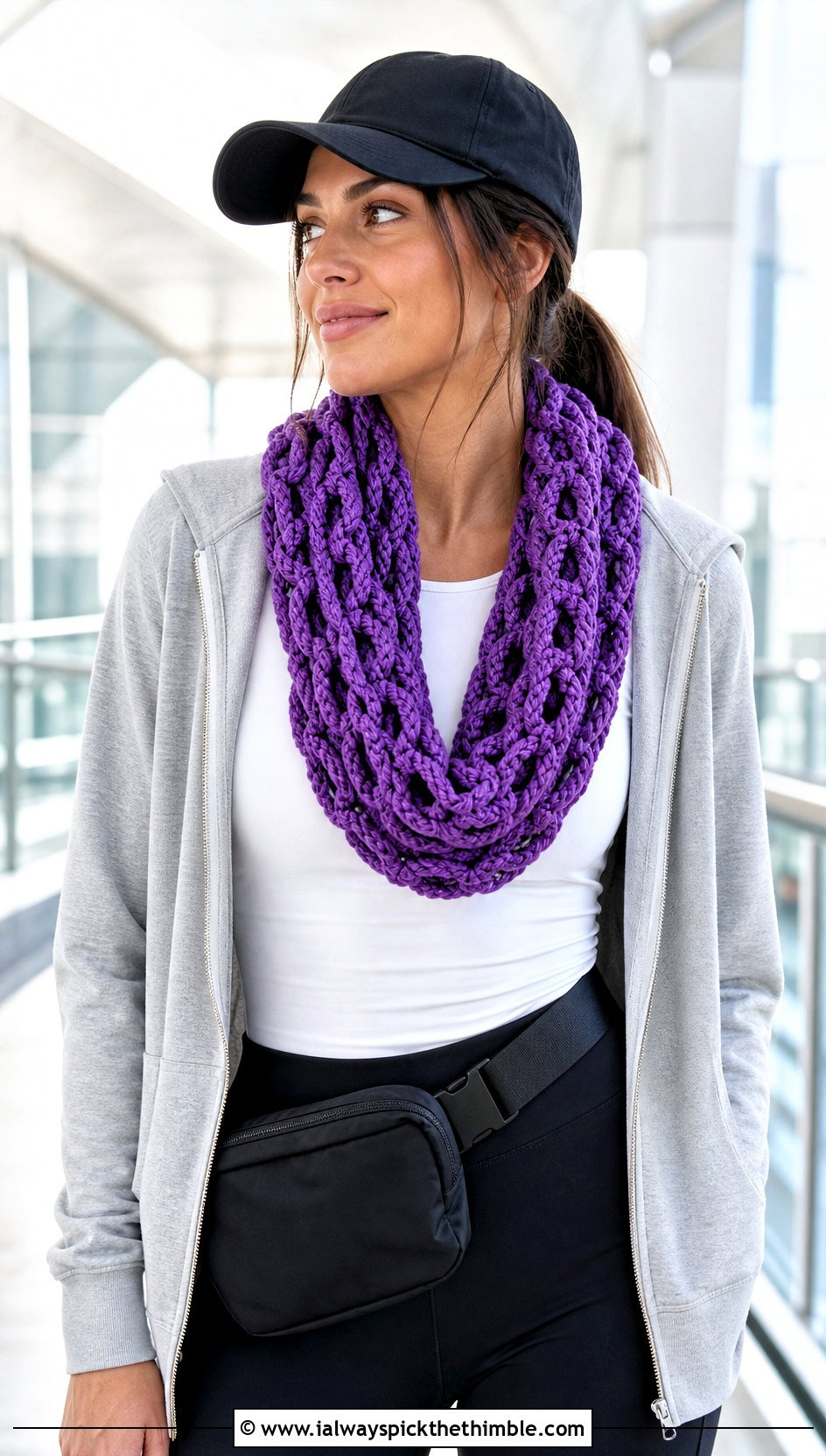 Infinity Chain Link Scarf With Hoodie And Leggings - 20 Crochet Chain Link Scarf outfit ideas