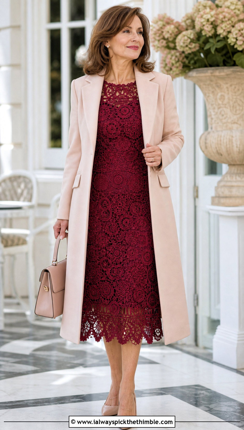 Irish Crochet Lace Dress With Tailored Coat - 25 crochet dress outfit ideas