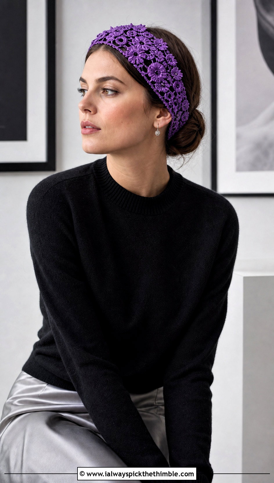 Irish Crochet Lace Headband With Satin Midi Skirt - 20 crochet lace headband outfit ideas