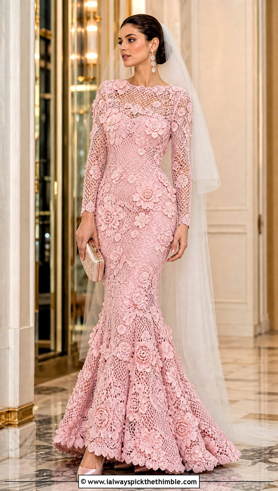 Irish Crochet Mermaid Wedding Dress - 15 long sleeve crochet wedding dress outfit ideas