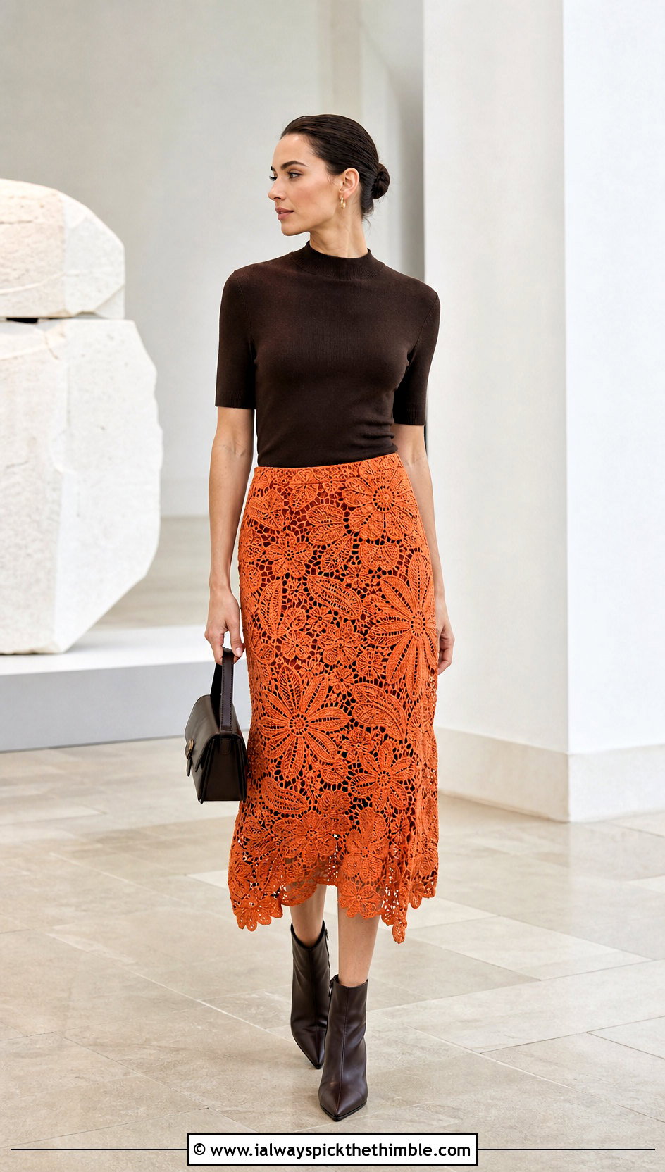 Irish Crochet Skirt With Fine Knit Top - 20 crochet thread clothes and outfit ideas