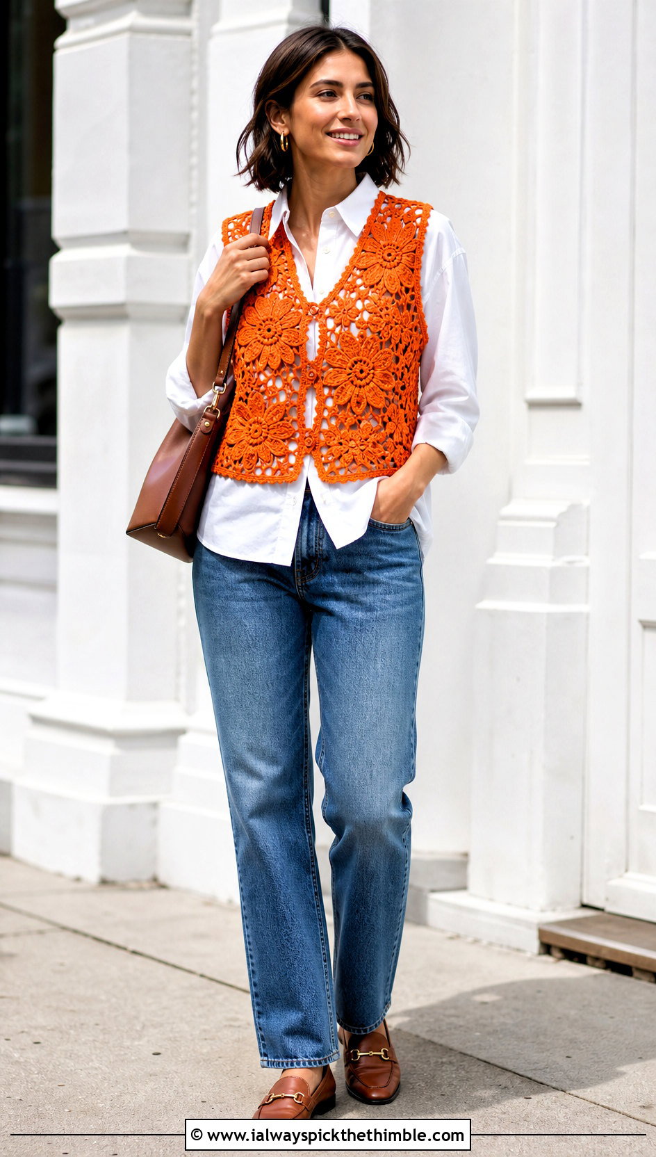 Irish Crochet Vest With White Shirt And Jeans - 20 crochet thread clothes and outfit ideas