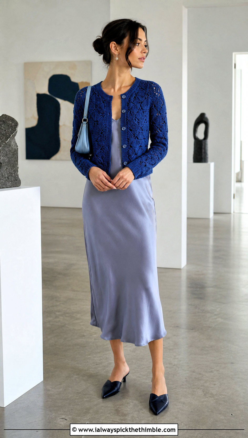 Ivy Crochet Cardigan Top With Slip Dress - 20 ivy crochet top outfit ideas