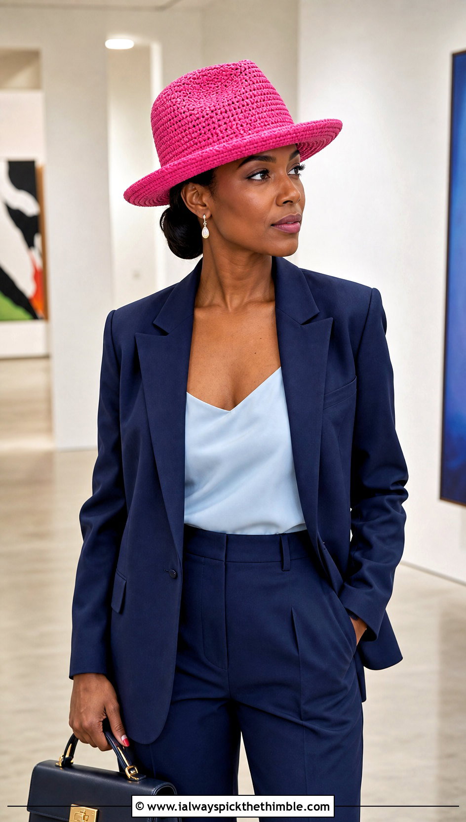 Jamaican Crochet Fedora With Pantsuit - 20 Jamaican Crochet Hat outfit ideas
