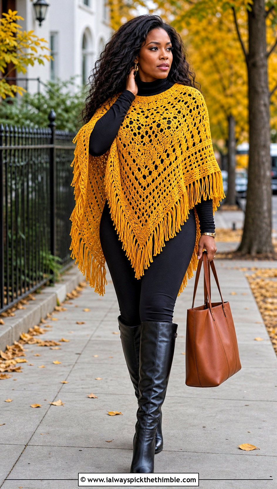 Jamaican Crochet Poncho With Leggings And Boots - 25 Crochet Jamaican Outfit ideas