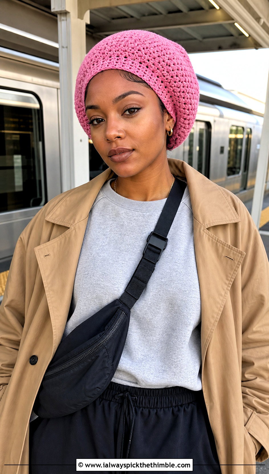 Jamaican Crochet Rastacap With Track Pants And Trench Coat - 20 Jamaican Crochet Hat outfit ideas