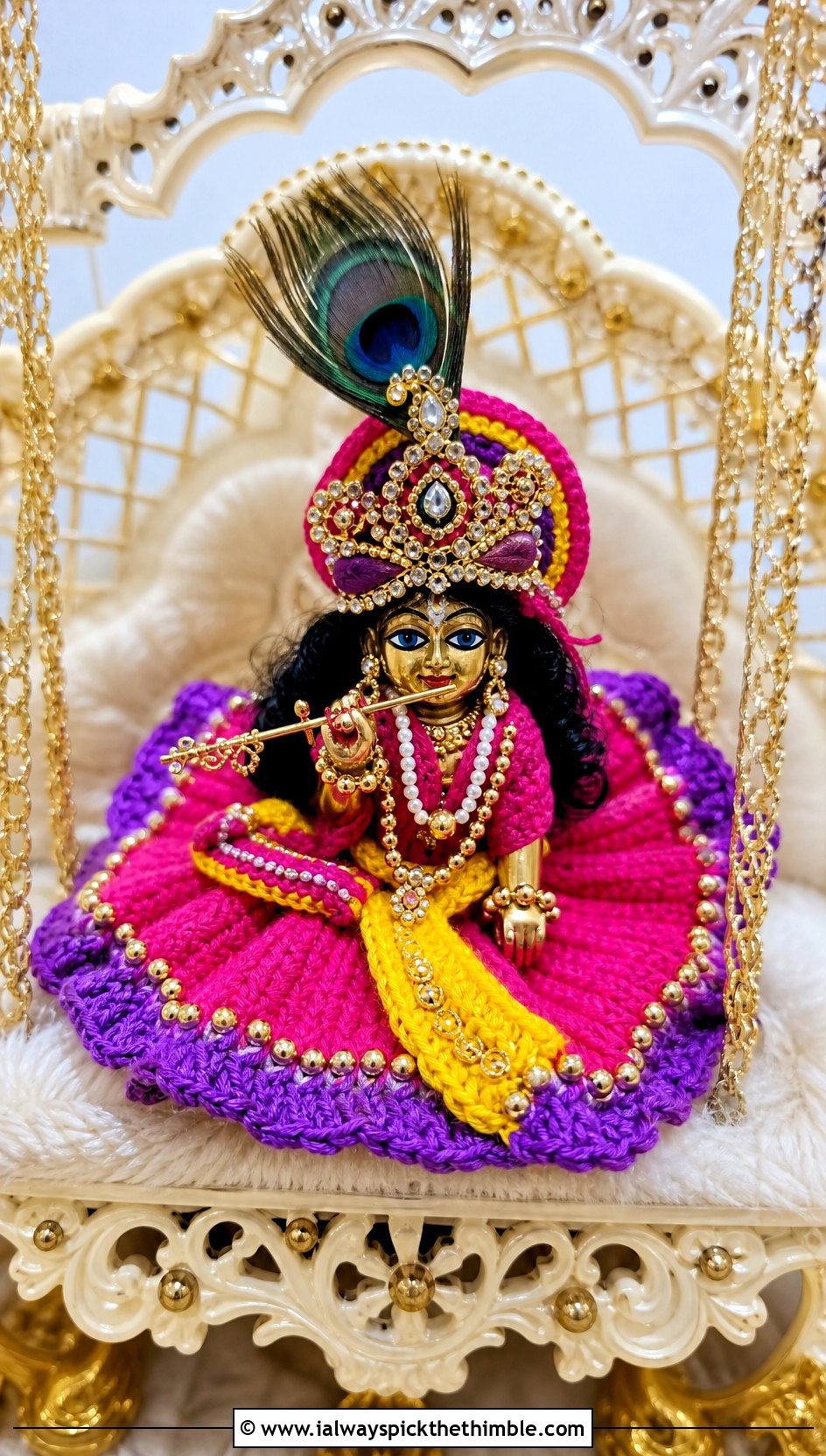 Janmashtami Crochet Krishna Dress With Jeweled Mukut - 25 crochet krishna dress outfit ideas