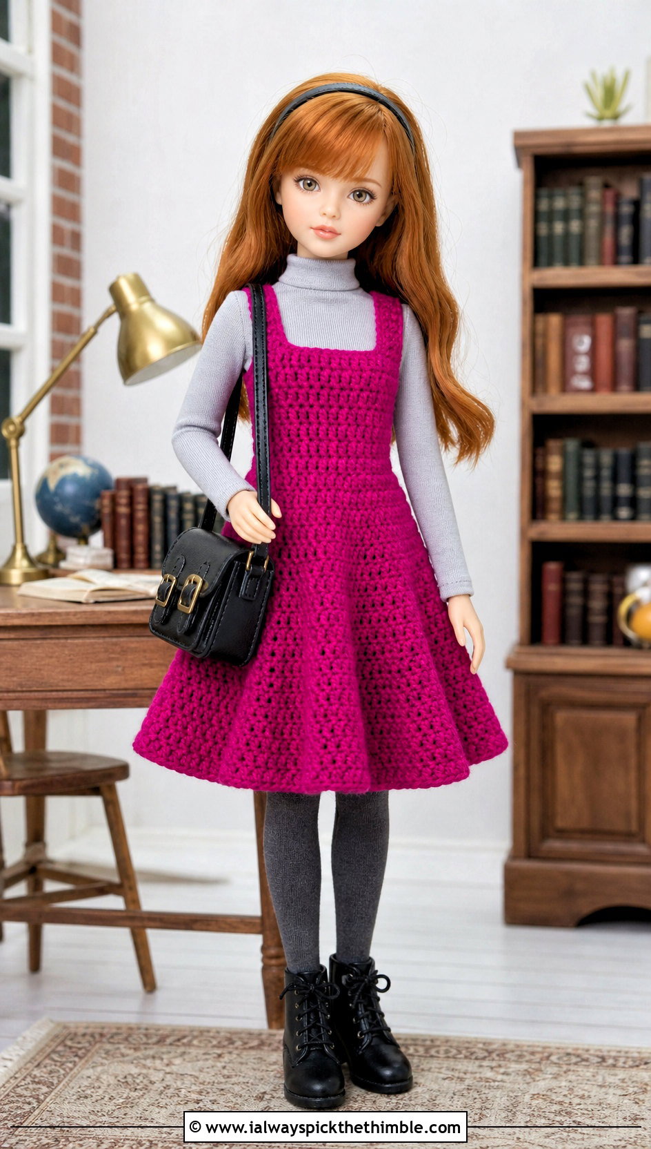 Jumper Crochet Doll Dress With Turtleneck - 25 crochet doll dress outfit ideas