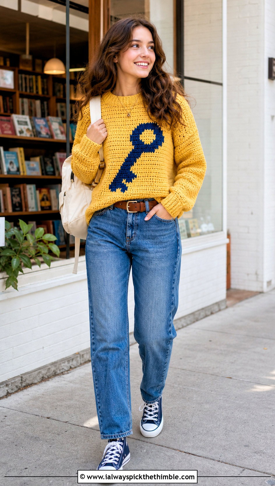 Key Crochet Mable Pines Sweater With Straight Leg Jeans - 15 Crochet Mable Pines Sweater outfit ideas