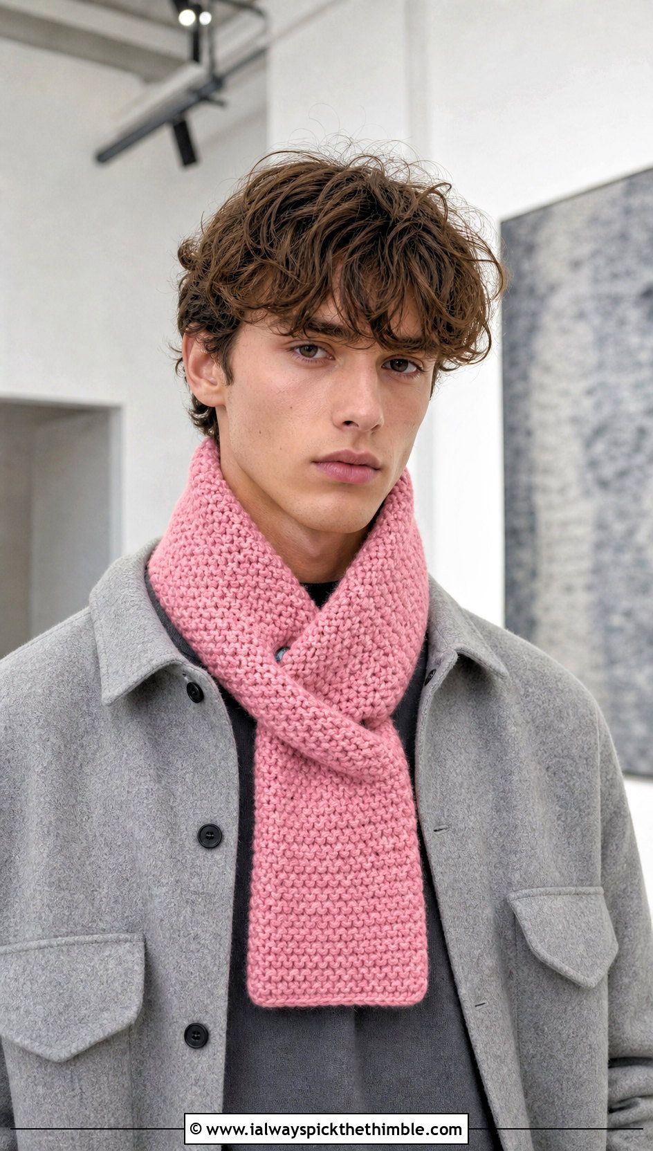 Keyhole Crochet Unisex Scarf With Minimal Outfit - 15 Crochet Unisex Scarf outfit ideas