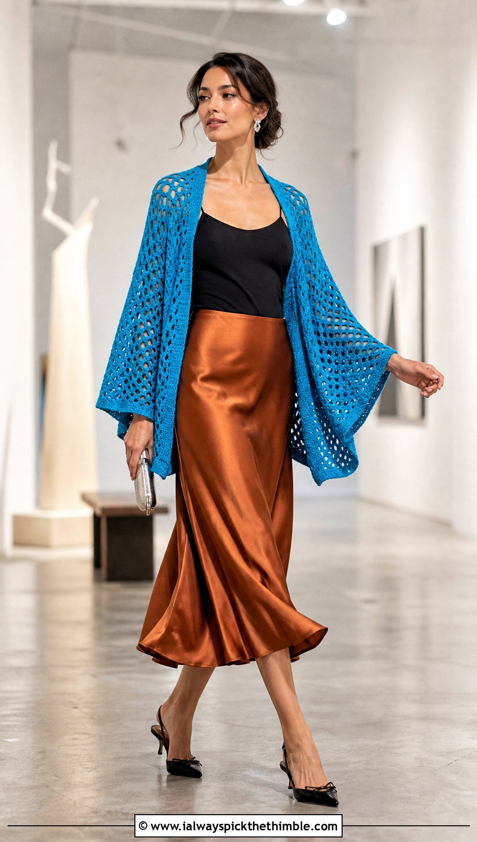 Kimono Sleeve Crochet Blanket Jacket With Slip Skirt - 20 crochet blanket jacket outfit ideas