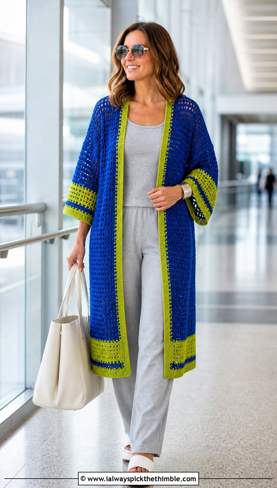 Kimono Sleeve DK Crochet Cardigan With Matching Knit Set - 20 Dk Crochet Cardigan outfit ideas
