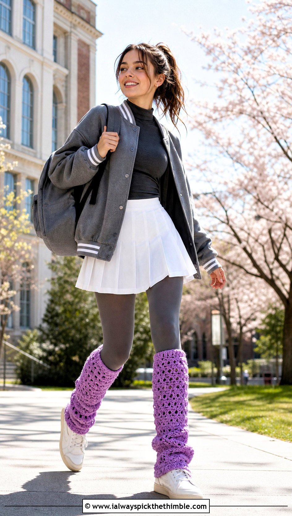 Knee High Slouchy Crochet Leg Warmers With Tennis Skirt - 20 Slouchy Crochet Leg Warmers outfit ideas